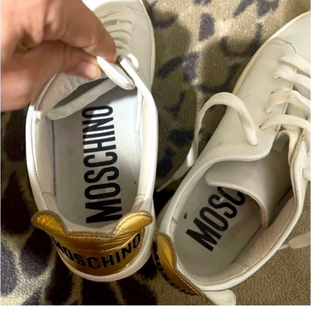 Moschino White Sneakers Minimalist Design Casual size 39